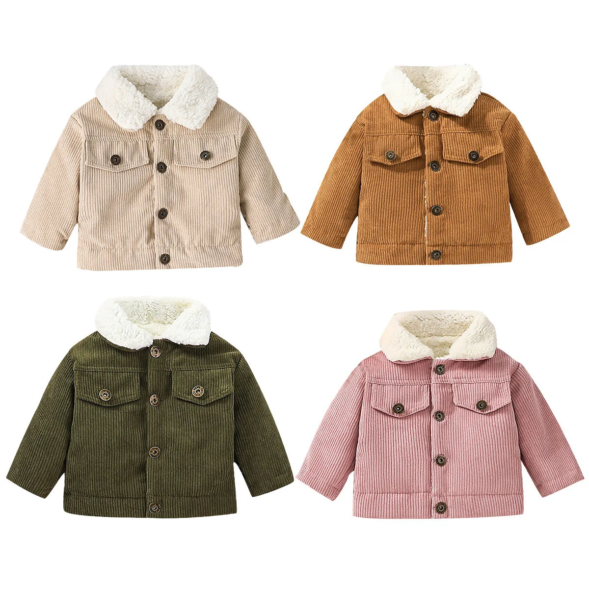 Toddler Boy Winter Fleece Jacket - Bebek Kadife Kumaşlı, Polar Astarlı Ceket,