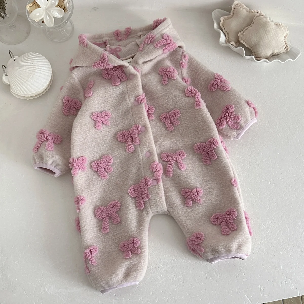 Bebek Kız Çocuk Kapüşonlu Tulu - Newborn Baby Girl Romper Floral incelemesi ve fiyatı